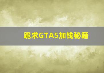 跪求GTA5加钱秘籍