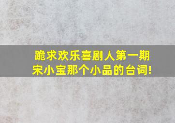 跪求《欢乐喜剧人》第一期宋小宝那个小品的台词!