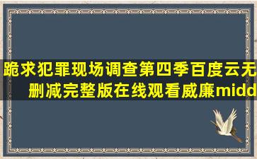 跪求《犯罪现场调查第四季》百度云无删减完整版在线观看,威廉·...