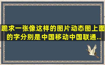 跪求一张像这样的图片(动态图),上面的字分别是,中国移动、中国联通,...