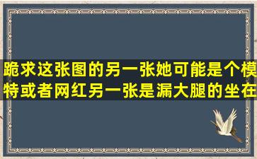 跪求这张图的另一张,她可能是个模特或者网红,另一张是漏大腿的,坐在...