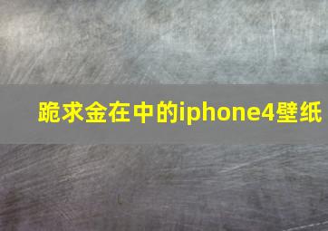 跪求金在中的iphone4壁纸