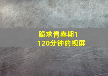 跪求青春期1 120分钟的视屏