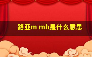 路亚m mh是什么意思