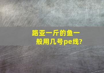 路亚一斤的鱼一般用几号pe线?