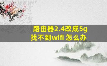 路由器2.4改成5g 找不到wifi 怎么办