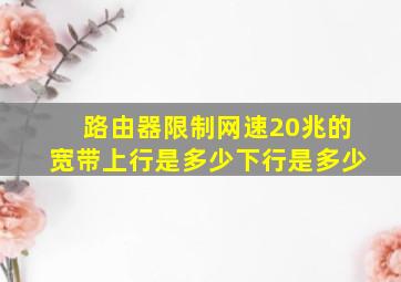 路由器限制网速20兆的宽带上行是多少,下行是多少