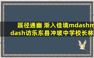 蹊径通幽 渐入佳境——访乐东县冲坡中学校长林光辉 