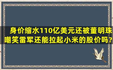 身价缩水110亿美元,还被董明珠嘲笑,雷军还能拉起小米的股价吗?