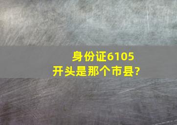 身份证6105开头是那个市县?