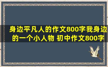 身边平凡人的作文800字,我身边的一个小人物 初中作文800字