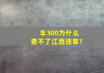 车300为什么查不了江西违章?