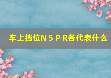 车上挡位N S P R各代表什么