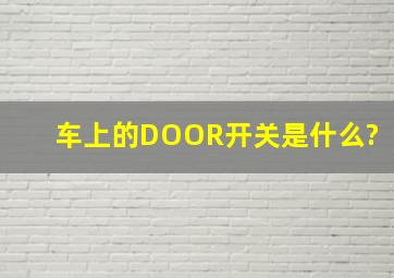 车上的DOOR开关是什么?