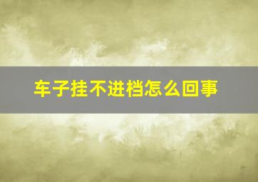 车子挂不进档怎么回事(