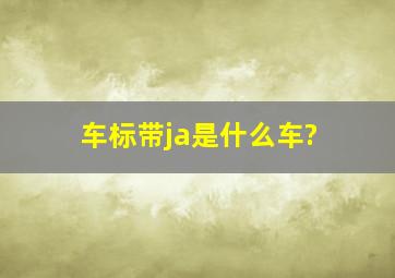 车标带ja是什么车?