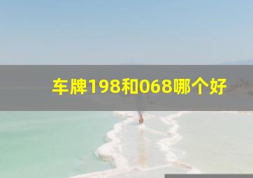 车牌198和068哪个好