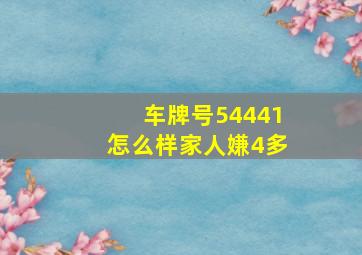 车牌号54441怎么样,家人嫌4多