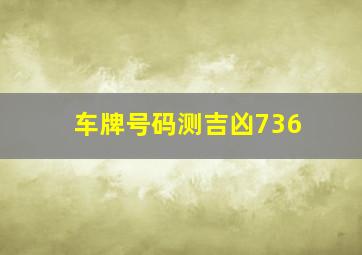 车牌号码测吉凶736