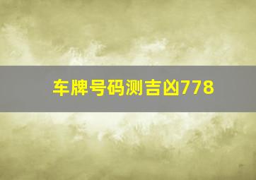 车牌号码测吉凶778