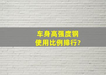 车身高强度钢使用比例排行?