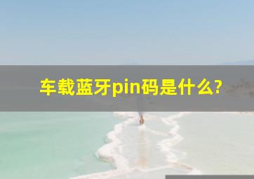 车载蓝牙pin码是什么?