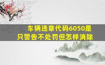 车辆违章代码6050是只警告不处罚,但怎样消除