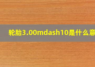 轮胎3.00—10是什么意思?