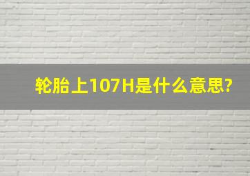 轮胎上107H是什么意思?