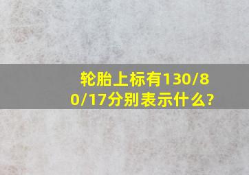 轮胎上标有130/80/17分别表示什么?