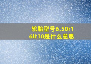 轮胎型号6.50r16lt10是什么意思