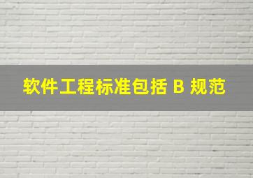 软件工程标准包括 B 规范。