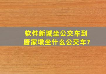 软件新城坐公交车到唐家墩坐什么公交车?