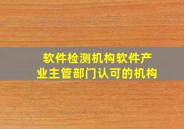 软件检测机构软件产业主管部门认可的机构