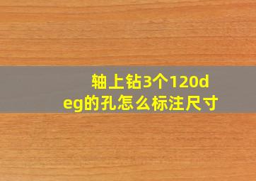 轴上钻3个120°的孔,怎么标注尺寸