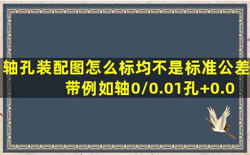 轴孔装配图怎么标。均不是标准公差带,例如轴0/0.01孔+0.02/+0.01,...