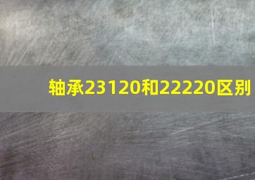 轴承23120和22220区别(