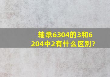 轴承6304的3和6204中2有什么区别?