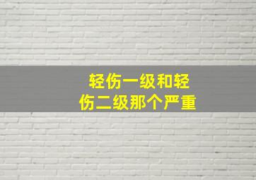 轻伤一级和轻伤二级那个严重