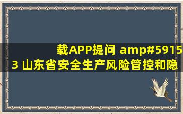 载APP提问  山东省安全生产风险管控和隐患治理巡查信息平台登录...