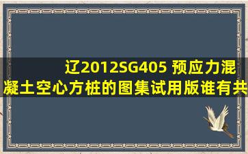 辽2012SG405 预应力混凝土空心方桩的图集试用版谁有共享一下,谢谢