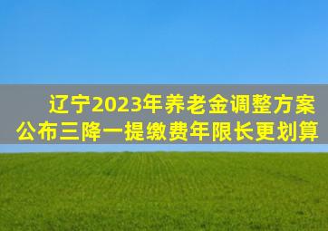 辽宁2023年养老金调整方案公布,三降一提,缴费年限长更划算