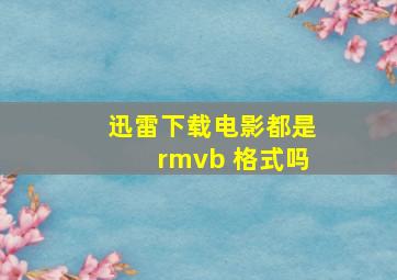 迅雷下载电影都是rmvb 格式吗