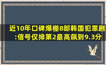 近10年口碑爆棚8部韩国犯罪剧:《信号》仅排第2最高飙到9.3分...