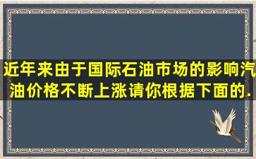 近年来由于国际石油市场的影响汽油价格不断上涨请你根据下面的...