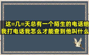 这=几=天总有一个陌生的电话给我打电话。我怎么才能查到他叫什么