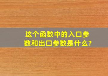 这个函数中的入口参数和出口参数是什么?