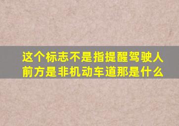 这个标志不是指提醒驾驶人前方是非机动车道那是什么(