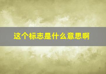 这个标志是什么意思啊(