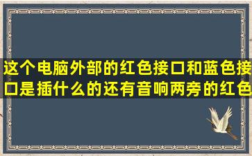 这个电脑外部的红色接口和蓝色接口是插什么的,还有音响两旁的红色...